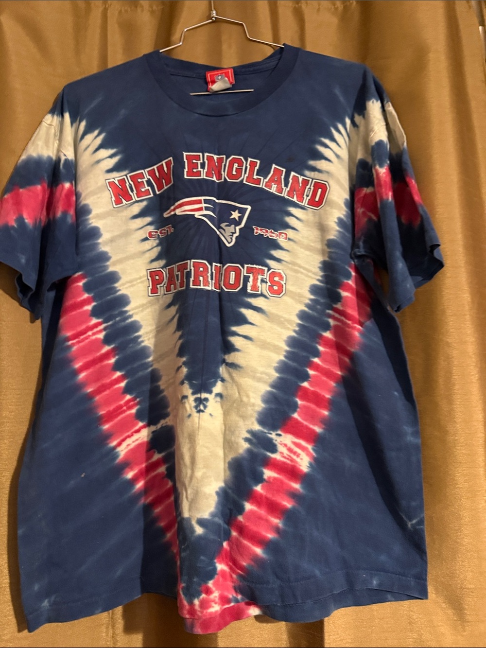 New England Patriots Tie-Dye Tee - Red, White & Blue